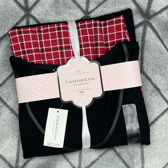 Charter Club Women’s Small Grid Plaid Pajama Set H - Picture 1 of 4